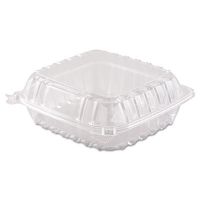 ClearSeal Hinged-Lid Plastic Containers, 8.3x8.3x3, Clear, 250/CS