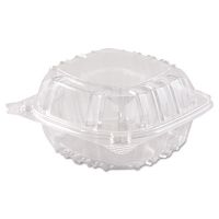 ClearSeal Hinged-Lid Plastic Containers, 5.8x6x3, Clear, 500/CS