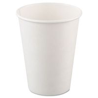 Single-Sided Poly Paper Hot Cups, 12 oz, White, 50/Bag, 20 Bags/CS