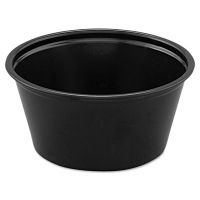 Polystyrene Portion Cups, 2 oz, Black, 250/Bag, 10 Bags/CS