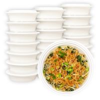 MULMEHË® Round 16 oz. Plastic Take-Out Container & Lid Combo, White, 6x1.5", 150/CS