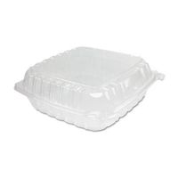 ClearSeal Hinged-Lid Plastic Containers, 9.5x9x3, Clear, 200/CS