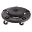 Round Twist On/Off Dolly, 25 lb Capacity, 18" diax6.63"h, Fits 20-55 Gal BRUTE Containers, Black