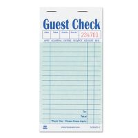 Guest Check Book, Two-Part Carbon, 3.5x6.7, 1/Page, 50/Book, 50 Books/CS