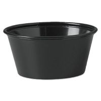 Polystyrene Soufflé;  Cups, 3.25 oz, Black, 250/Bag, 10 Bags/CS