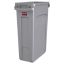 Slim Jim Receptacle with Venting Channels, Rectangular, Plastic, 23 gal, Gray