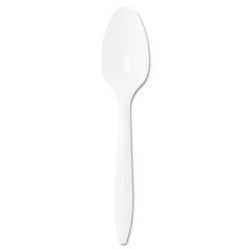 Style Setter Mediumweight Plastic Teaspoons, White, 1000/CS