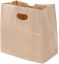 MULMEHË® Takeout Paper Tote Bags with Die Cut Handles, Natural Kraft, Pack of 50