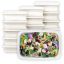 MULMEHË® Rectangular 38 oz. Plastic Take-Out Container & Lid Combo, White, 8.5x6x2", 150/CS