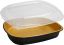 Handi-Foil® Gourmet-To-Go Large Entreé; Container w/Dome Lid Combo, Black and Gold (CS/50)