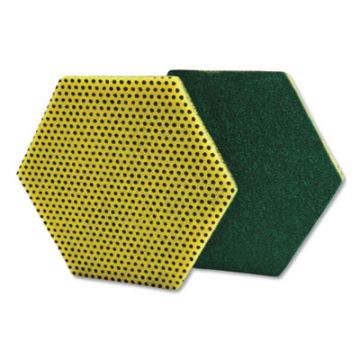 Dual Purpose Scour Pad, 5x5, Green/Yellow, 15/CS