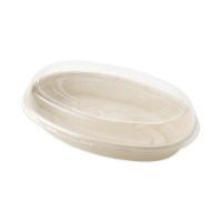 PLA Lids for Fiber Burrito Bowls, 9.7" Diameter, Clear, 300/CS