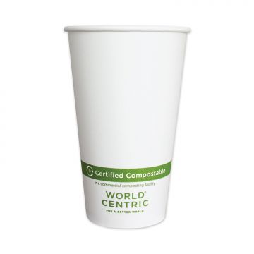 Paper Hot Cups, 16 oz, White, 1000/CS