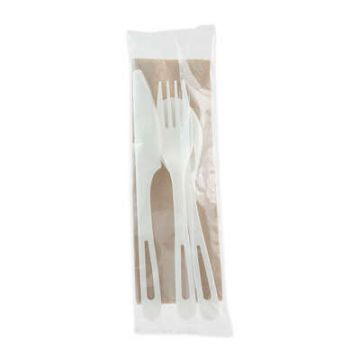 TPLA Compostable Cutlery, Knife/Fork/Spoon/Napkin, 6