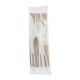 World Centric TPLA Compostable Cutlery, Knife/Fork/Spoon/Napkin, 6", White, Pack of 50