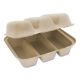 Fiber Hinged Containers, Taco Box, 3-Compartment, 7x8.3x3.2, Natural, 300/CS