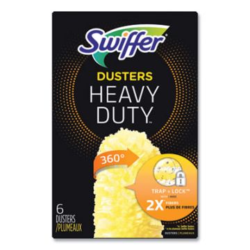 Heavy Duty Dusters Refill, Dust Lock Fiber, Yellow, 6/Box, 4 Boxes/CS