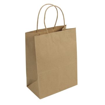 Shopping Bag Plain Tempo Kraft FSC Certified Recycled Paper, 250/BX