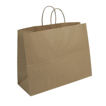 Twist Handle Shopping Bag Plain Tote Kraft, FSC Certified Recycled, 250/BN