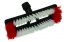 10" Polypro Deck Scrub Brush w/Swivel Joint & Threaded Hole, 1" Red/White Bristles