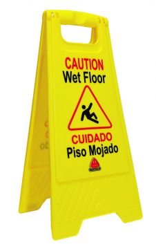 Yellow Bi-lingual Wet Floor Sign, 26