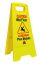 Yellow Bi-lingual Wet Floor Sign, 26" Tall