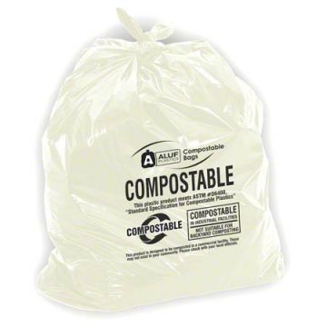 Aluf Compostable Bag - 33 x 48, .85 mil, Natural