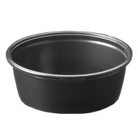 Amhil Plastic Portion Cup - 2 oz., Black