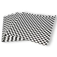 MULMEHË® 12x12" Grease Resistant Deli Wrap, Basket or Box Liner, Black & White Checkered, 100 Pack