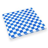 MULMEHË® 12x12" Grease Resistant Deli Wrap, Basket or Box Liner, Blue & White Checkered, 100 Pack