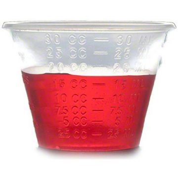 EPC100G Plastic Graduated Medicine Cup 1oz Clear