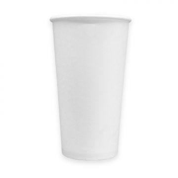 MULMEHË® Disposable Paper Coffee Beverage Hot Cups, White, 20 oz, Case of 600