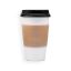 MULMEHË® 16oz Paper Coffee Hot Cups, Black Travel Lids and Sleeves, 50 Pack