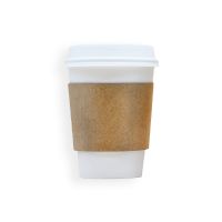 MULMEHË® 12oz Paper Coffee Hot Cups, White Travel Lids and Sleeves, 100 Pack