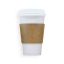 MULMEHË® 16oz Paper Coffee Hot Cups, White Travel Lids and Sleeves, 50 Pack