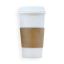 MULMEHË® 20oz Paper Coffee Hot Cups, White Travel Lids and Sleeves, 100 Pack