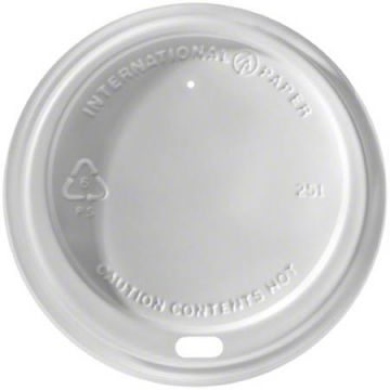 Graphic Packaging Domed Polystyrene Sip Lid, White, 1200/CS