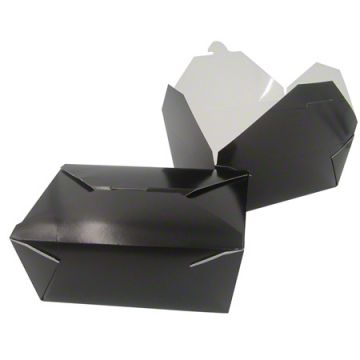 Royal #4 Folded Take Out Box, Black, 160/CS