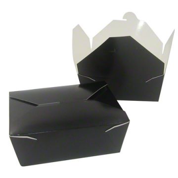 Royal #8 Folded Take Out Box, Black, 300/CS