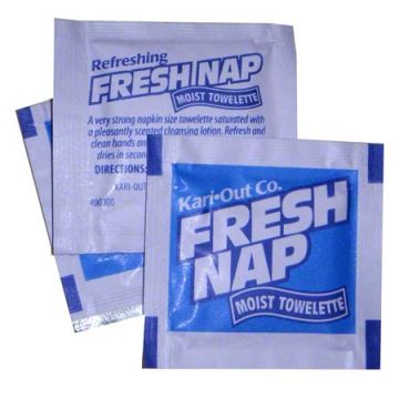 Kari-Out® Fresh-Nap® Moist Towelette - Blue Graphics