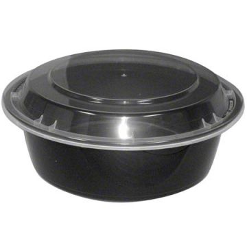 Kari-Out® Microwaveable Round Combo Container - 24 oz., Black