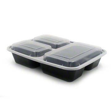 Kari-Out® Microwave 3-Compartment Rectangle Combo Container