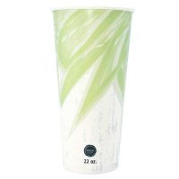 MULMEHË Disposable Cold Beverage Paper Cups, Patterned Daybreeze Design, 22 oz, Case of 1000