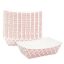 MULMEHË® Paper Food Trays/French Fry Boats, 2 lb, Red Weave Patterned, Case of 1000