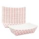 MULMEHË® Paper Food Trays/French Fry Boats, 3 lb, Red Weave Patterned, Case of 500