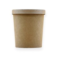 MULMEHË® 16 oz. Kraft Paper Food Containers with Vented Lids, 25 Pack