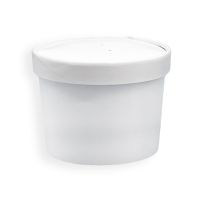 MULMEHË® 8 oz. White Paper Food Containers with Vented Lids, 25 Pack