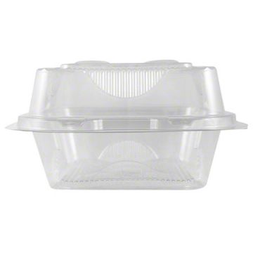 World Centric® Clear Hinged Clamshell Container - 6" x 6" x 3"