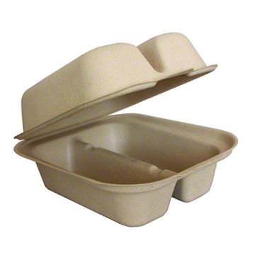 World Centric® 2-Compartment Fiber Taco Box - 8