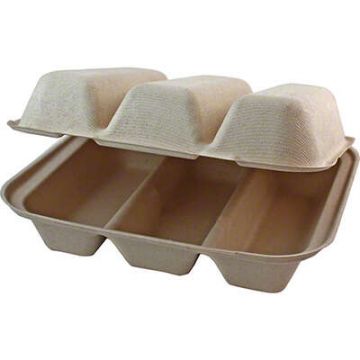 World Centric® 3-Compartment Fiber Taco Box - 9